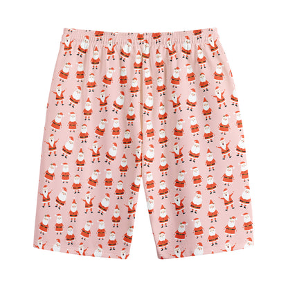 Cute Santa Claus Pattern Print Cotton Shorts