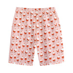 Cute Santa Claus Pattern Print Cotton Shorts
