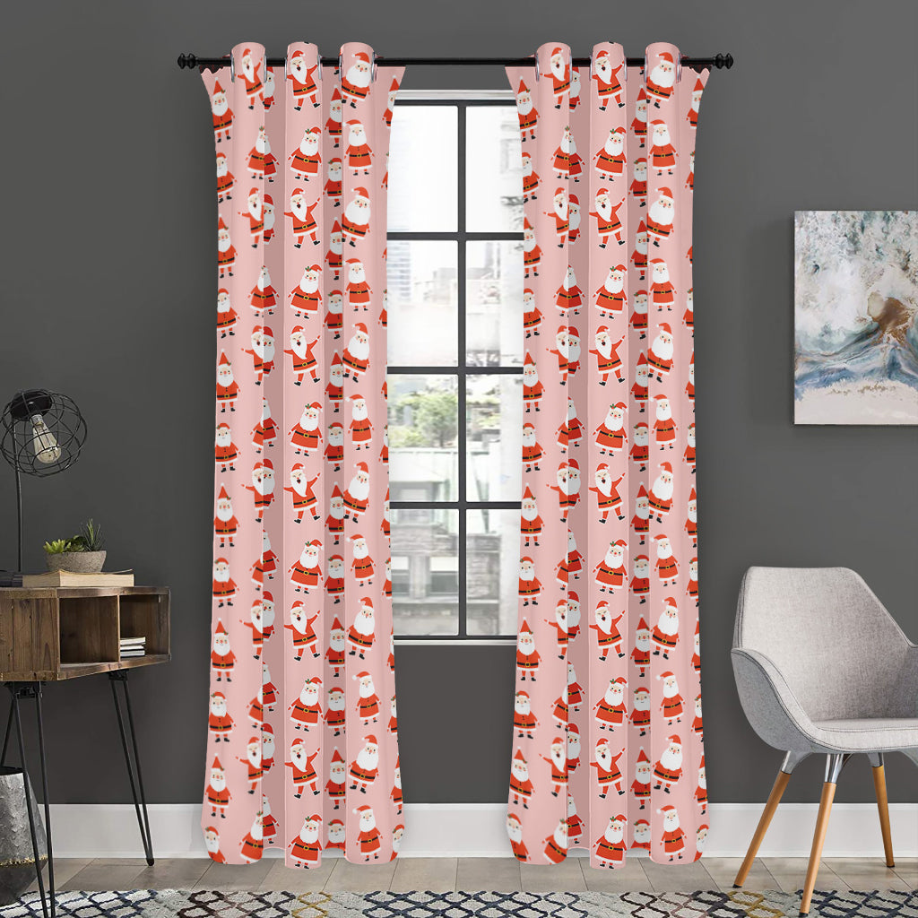 Cute Santa Claus Pattern Print Curtain