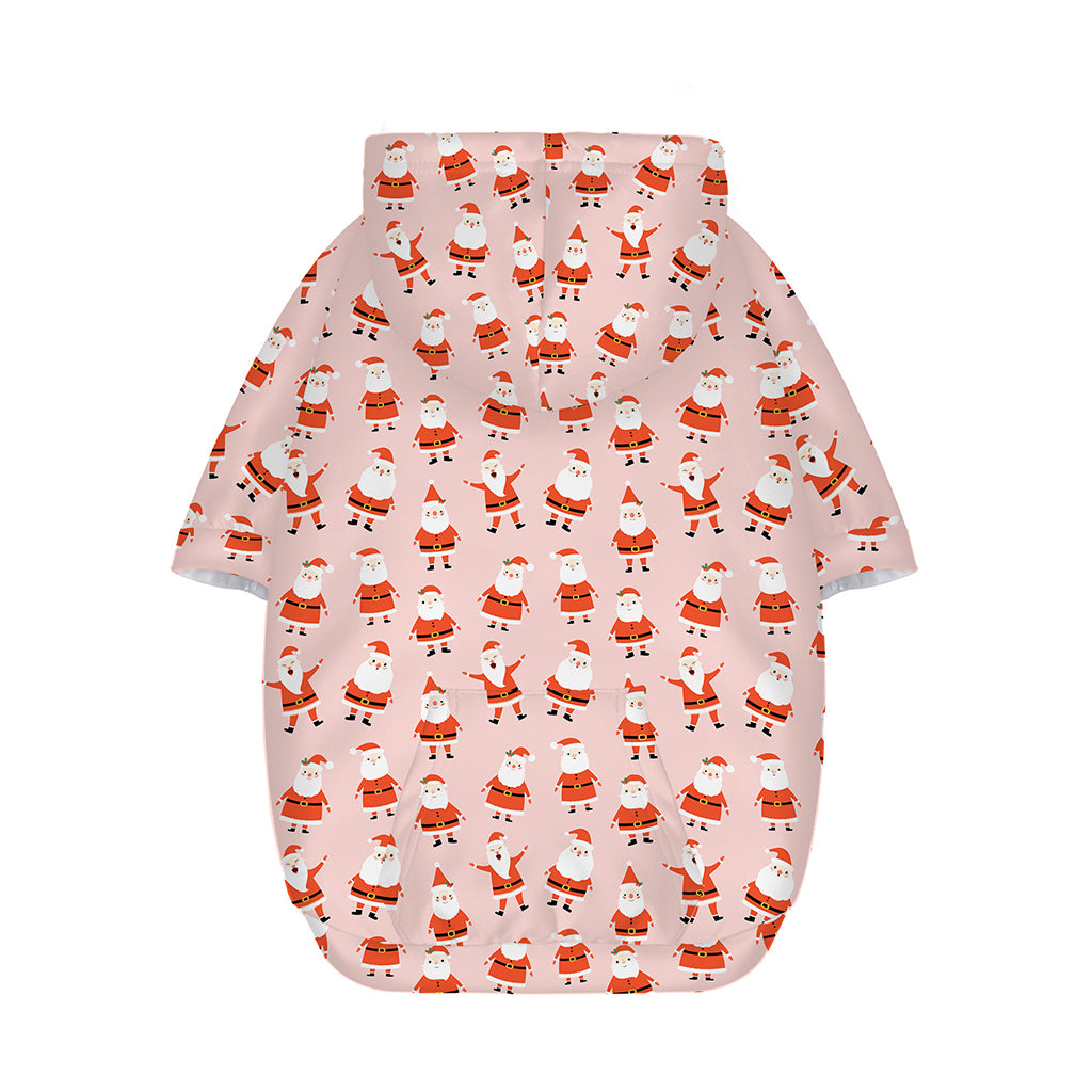 Cute Santa Claus Pattern Print Dog Zip Up Hoodie