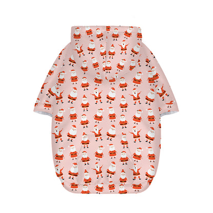 Cute Santa Claus Pattern Print Dog Zip Up Hoodie