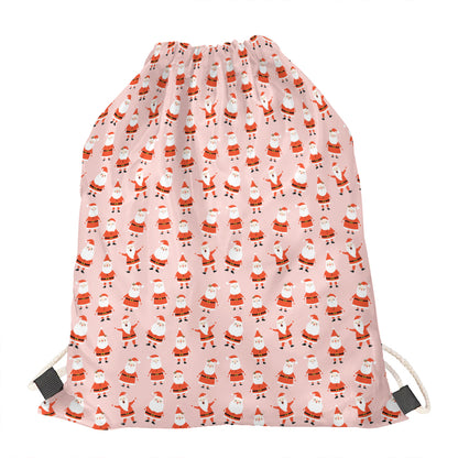 Cute Santa Claus Pattern Print Drawstring Bag