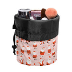 Cute Santa Claus Pattern Print Drawstring Makeup Bag