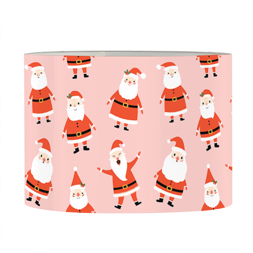 Cute Santa Claus Pattern Print Drum Lamp Shade