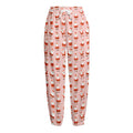 Cute Santa Claus Pattern Print Fleece Lined Knit Pants