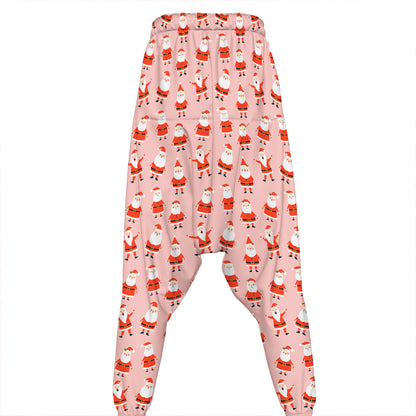 Cute Santa Claus Pattern Print Hammer Pants