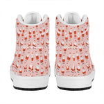 Cute Santa Claus Pattern Print High Top Leather Sneakers