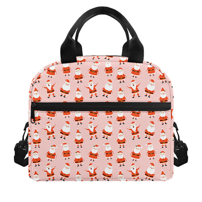 Cute Santa Claus Pattern Print Insulated Lunch Bag