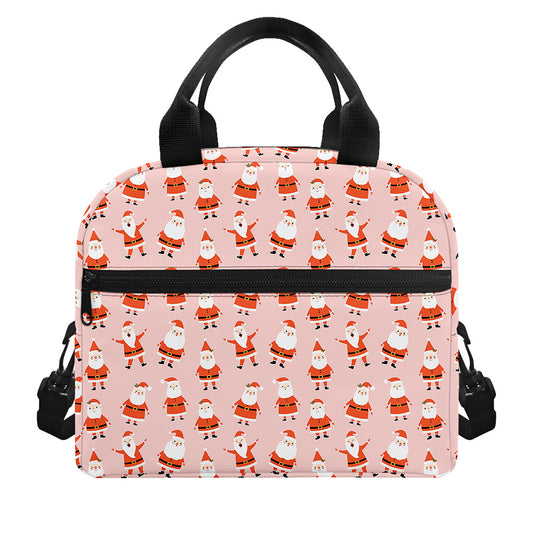 Cute Santa Claus Pattern Print Insulated Lunch Bag