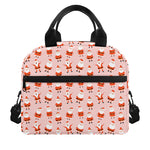 Cute Santa Claus Pattern Print Insulated Lunch Bag