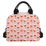 Cute Santa Claus Pattern Print Insulated Lunch Bag