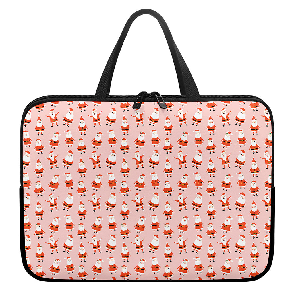 Cute Santa Claus Pattern Print Laptop Sleeve With Handle
