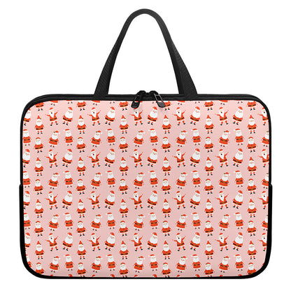 Cute Santa Claus Pattern Print Laptop Sleeve With Handle