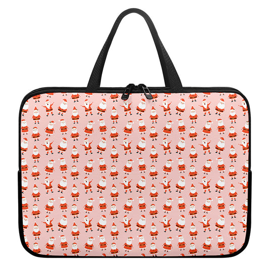 Cute Santa Claus Pattern Print Laptop Sleeve With Handle