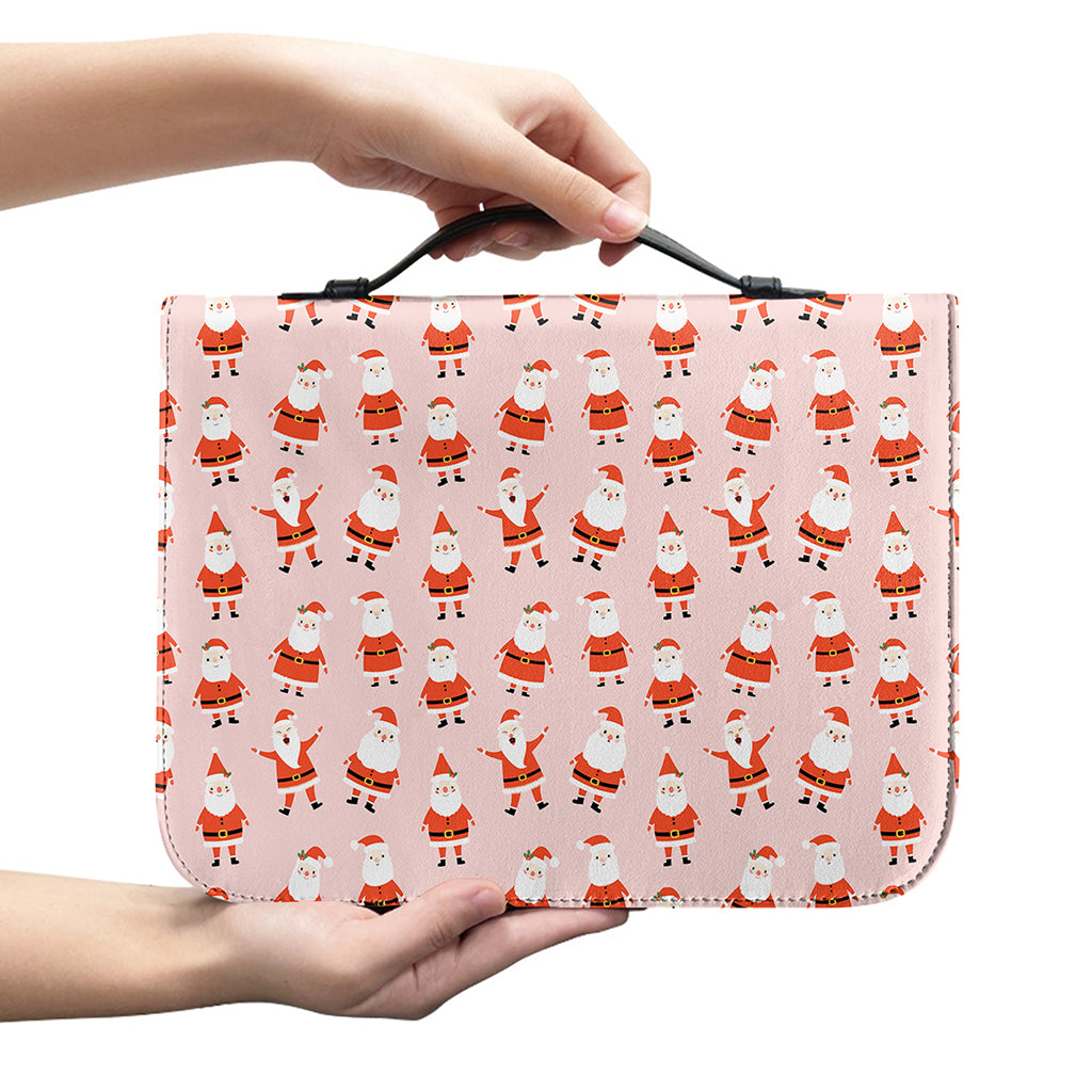 Cute Santa Claus Pattern Print Leather Bible Cover