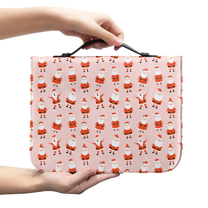 Cute Santa Claus Pattern Print Leather Bible Cover