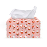 Cute Santa Claus Pattern Print Leather Tissue Box Cover