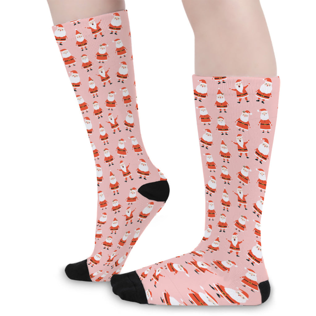 Cute Santa Claus Pattern Print Long Socks