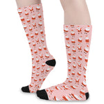 Cute Santa Claus Pattern Print Long Socks