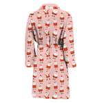 Cute Santa Claus Pattern Print Men's Bathrobe