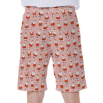 Cute Santa Claus Pattern Print Men's Beach Shorts