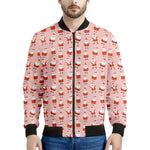 Cute Santa Claus Pattern Print Men's Bomber Jacket