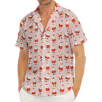 Cute Santa Claus Pattern Print Men's Deep V-Neck Shirt
