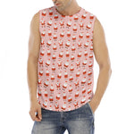 Cute Santa Claus Pattern Print Men's Fitness Tank Top
