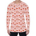 Cute Santa Claus Pattern Print Men's Long Sleeve T-Shirt