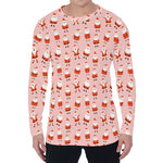Cute Santa Claus Pattern Print Men's Long Sleeve T-Shirt