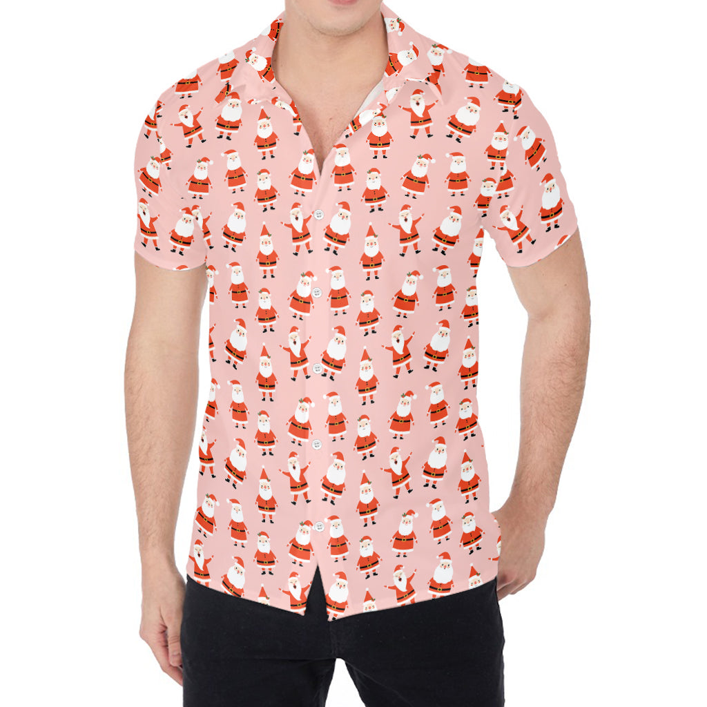 Cute Santa Claus Pattern Print Men's Shirt