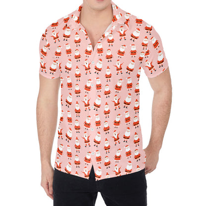 Cute Santa Claus Pattern Print Men's Shirt