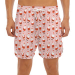Cute Santa Claus Pattern Print Men's Split Running Shorts