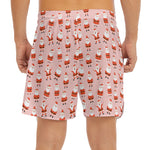 Cute Santa Claus Pattern Print Men's Split Running Shorts