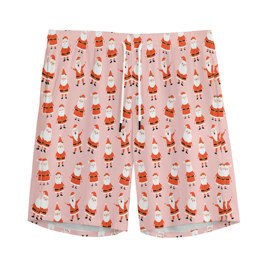 Cute Santa Claus Pattern Print Men's Sports Shorts