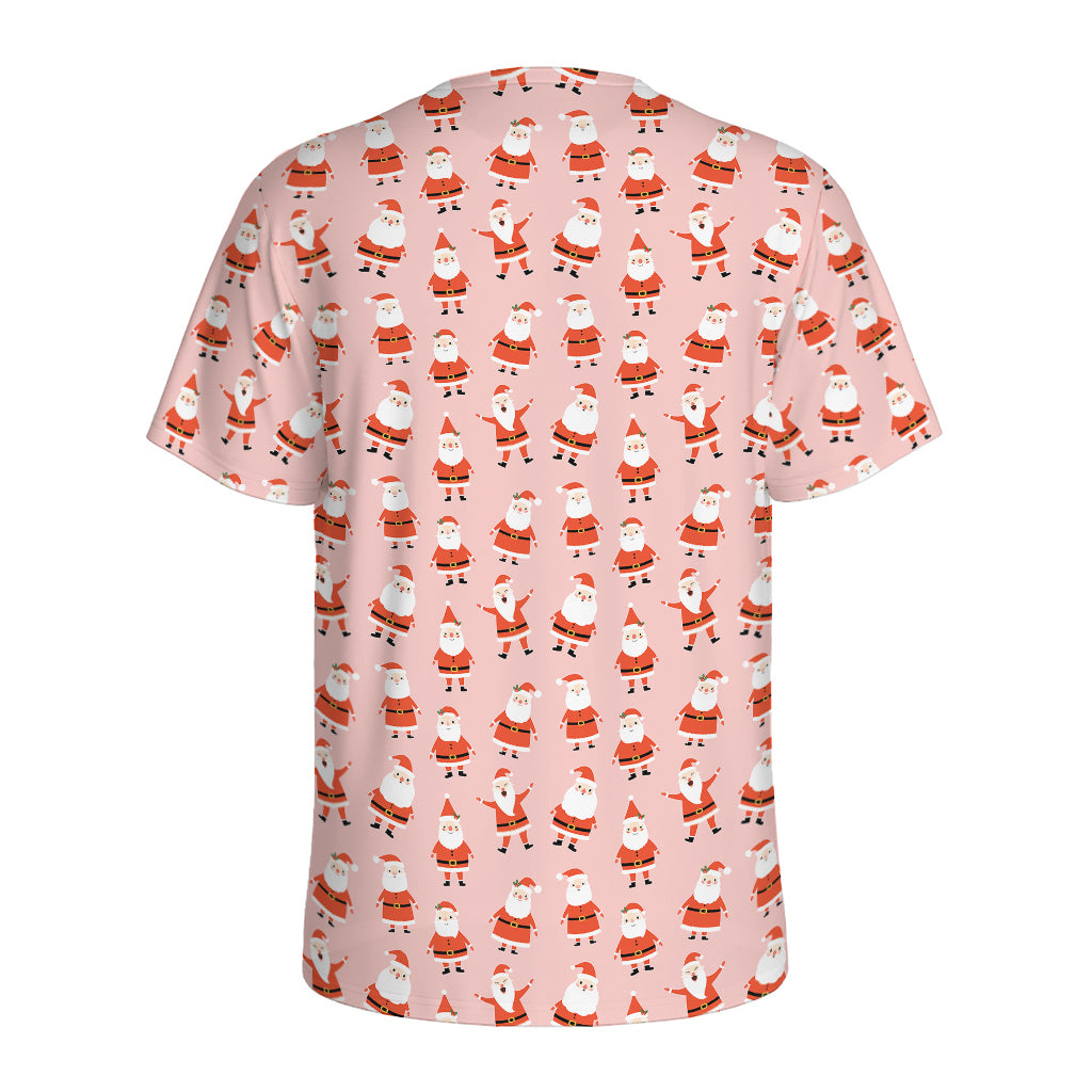 Cute Santa Claus Pattern Print Men's Sports T-Shirt