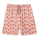 Cute Santa Claus Pattern Print Men's Swim Trunks