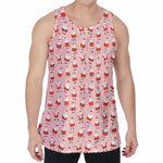 Cute Santa Claus Pattern Print Men's Velvet Tank Top
