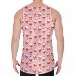 Cute Santa Claus Pattern Print Men's Velvet Tank Top