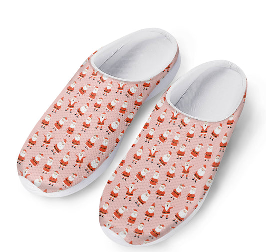 Cute Santa Claus Pattern Print Mesh Casual Shoes