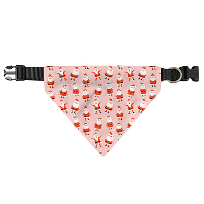 Cute Santa Claus Pattern Print Over The Collar Dog Bandana