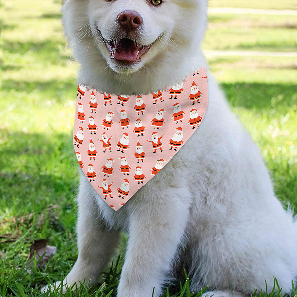 Cute Santa Claus Pattern Print Over The Collar Dog Bandana