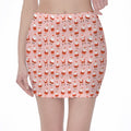 Cute Santa Claus Pattern Print Pencil Mini Skirt