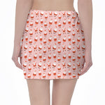 Cute Santa Claus Pattern Print Pencil Mini Skirt