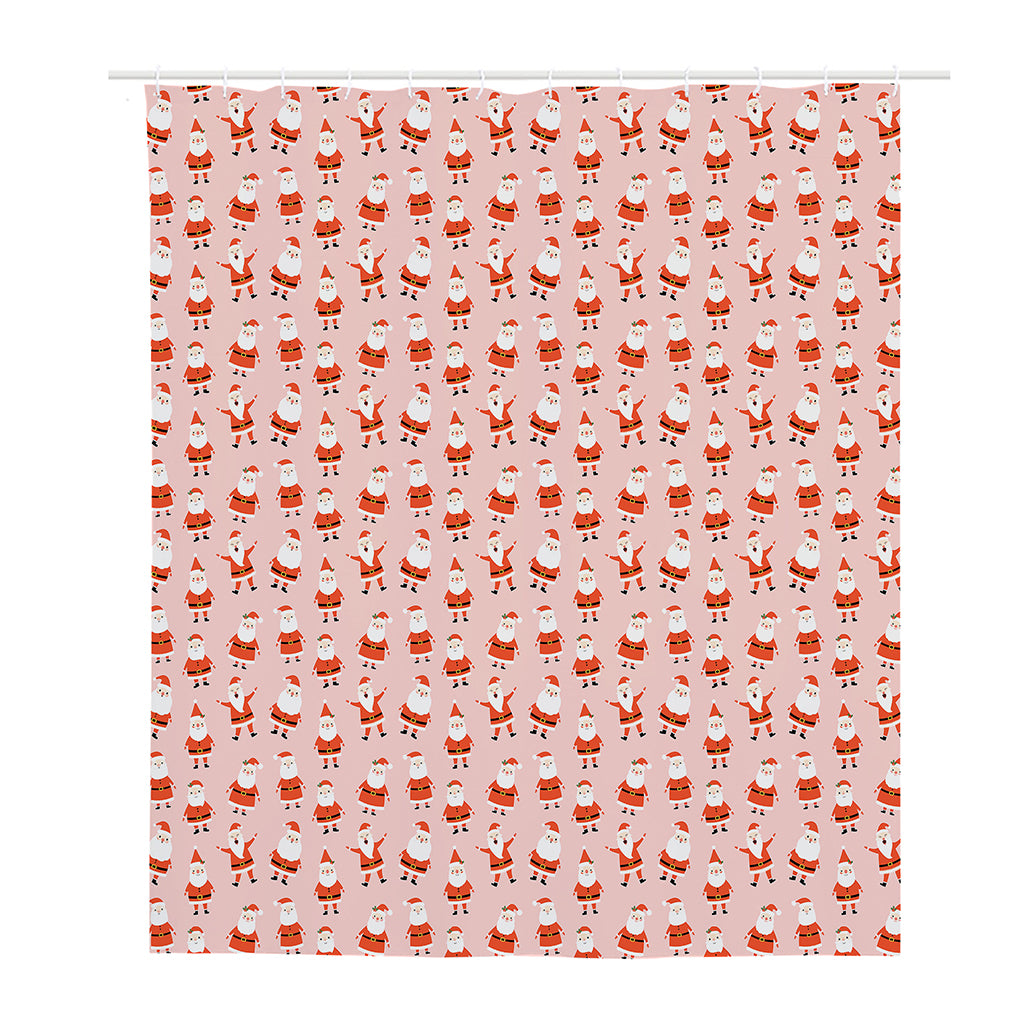 Cute Santa Claus Pattern Print Polyester Shower Curtain