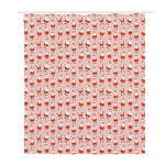 Cute Santa Claus Pattern Print Polyester Shower Curtain