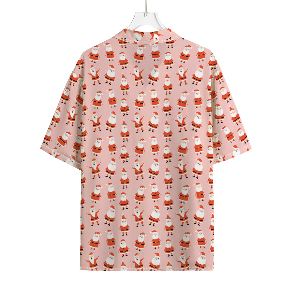 Cute Santa Claus Pattern Print Rayon Hawaiian Shirt