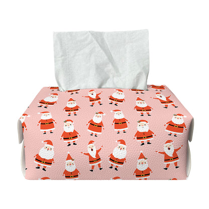 Cute Santa Claus Pattern Print Rectangle Tissue Box Cover