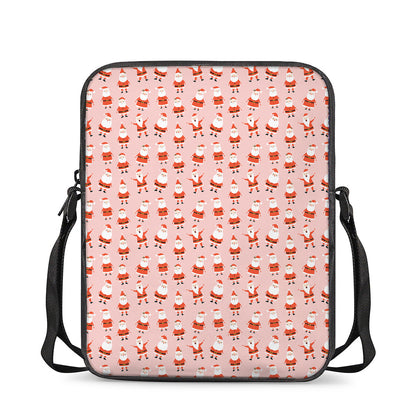 Cute Santa Claus Pattern Print Rectangular Crossbody Bag