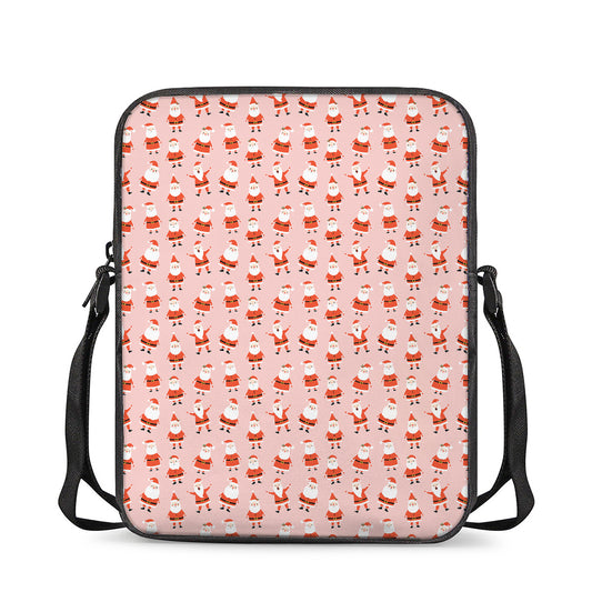 Cute Santa Claus Pattern Print Rectangular Crossbody Bag